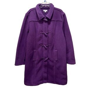 D&CO Purple Women’s Jacket Trench Coat Sz XL Luxury Glam Prep Corp Office Career
